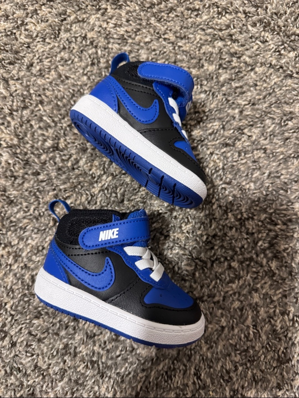 Nike Kids Black and Blue High-Top Sneakers